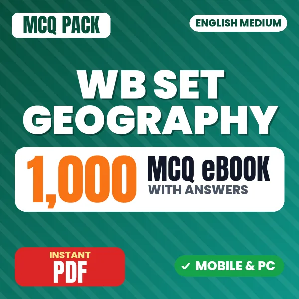 WB SET Geography Exam Paper II – 1000 MCQ eBook with Answers | English Medium PDF Download