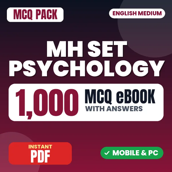 MH SET Psychology Exam (Paper-2) – 1000 MCQ eBook with Answers | English Medium PDF Download