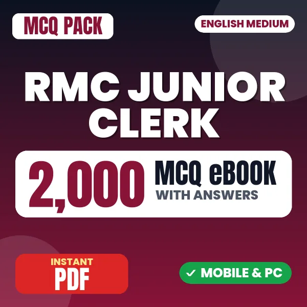 RMC Junior Clerk Exam – 2000 MCQ eBook with Answers | English Medium PDF Download