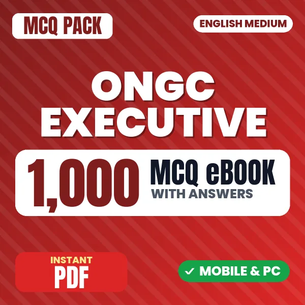 ONGC Executive Exam – 1000 MCQ eBook with Answers | English Medium PDF Download