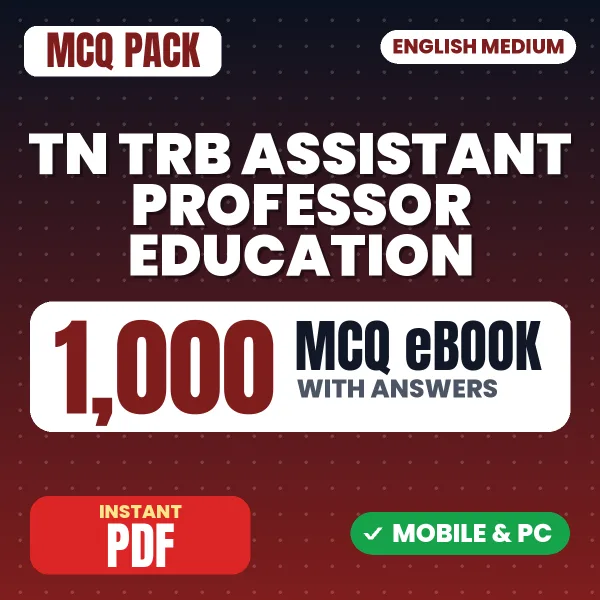 TN TRB Assistant Professor Education Exam Paper 1 – 1000 MCQ eBook with Answers | English Medium PDF Download