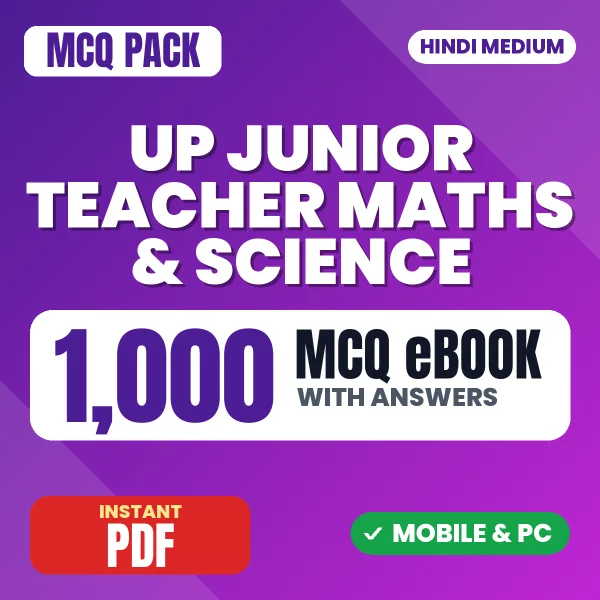 UP Junior Teacher Maths & Science (Paper-I) Exam – 1000 MCQ eBook with Answers | Hindi Medium PDF Download