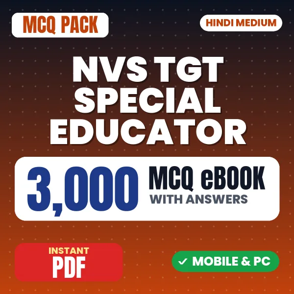 NVS TGT Special Educator Preliminary Exam Tier 1 – 3000 MCQ eBook with Answers | Hindi Medium PDF Download