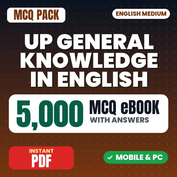 Uttar Pradesh General Knowledge – 5000 MCQ eBook with Answers | English Medium PDF Download