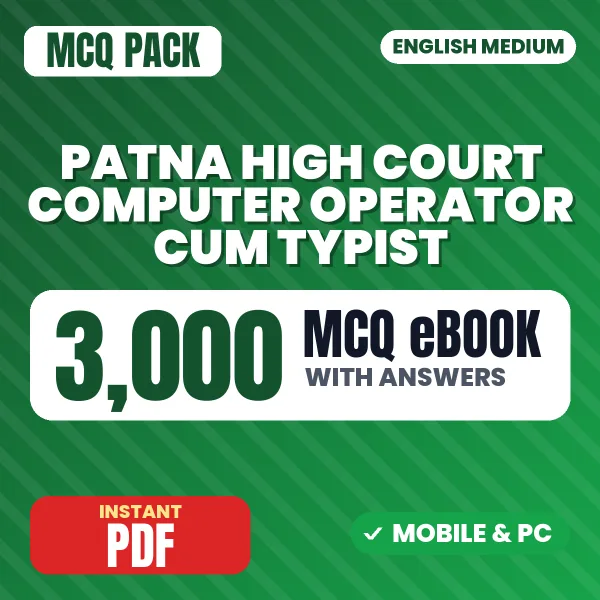 Patna High Court Computer Operator cum Typist Exam – 3000 MCQ eBook with Answers | English Medium PDF Download