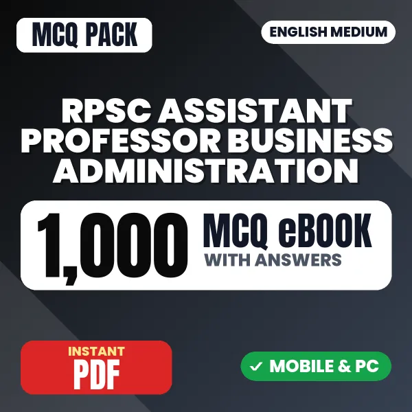 RPSC Assistant Professor (Business Administration) Exam Paper I – 1000 MCQ eBook with Answers | English Medium PDF Download