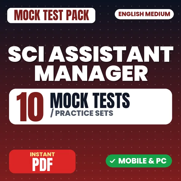SCI Assistant Manager (Finance) Exam – 10 Mock Tests / Practice Sets | English Medium PDF Download
