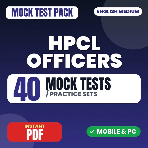 HPCL Officers Finance (CA) Exam – 40 Mock Tests / Practice Sets | English Medium PDF Download