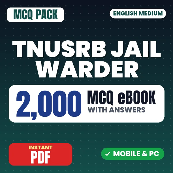 TNUSRB Jail Warder Exam Part 2 – 2000 MCQ eBook with Answers | English Medium PDF Download