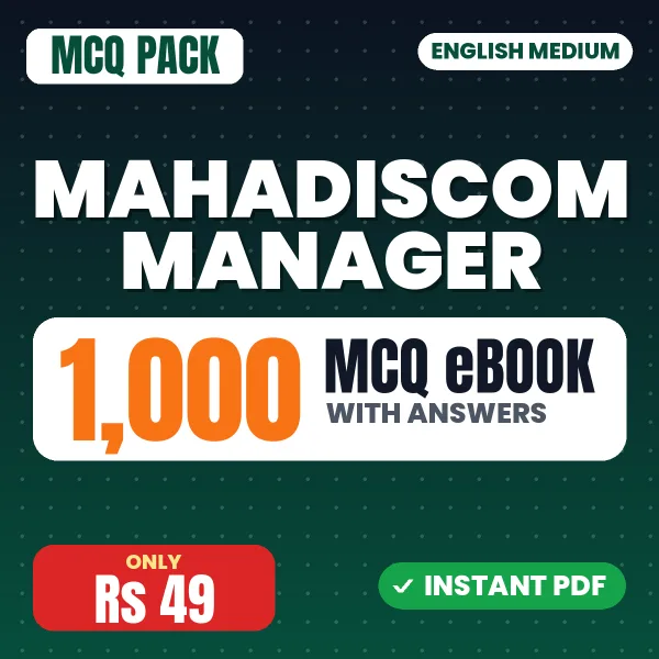 MAHADISCOM Manager Exam – 1000 MCQ eBook with Answers | English Medium PDF Download