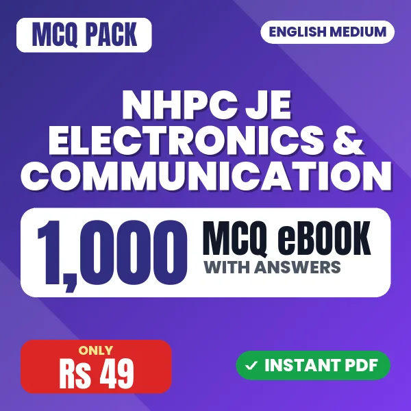 NHPC JE Electronics & Communication Exam – 1000 MCQ eBook with Answers | English Medium PDF Download