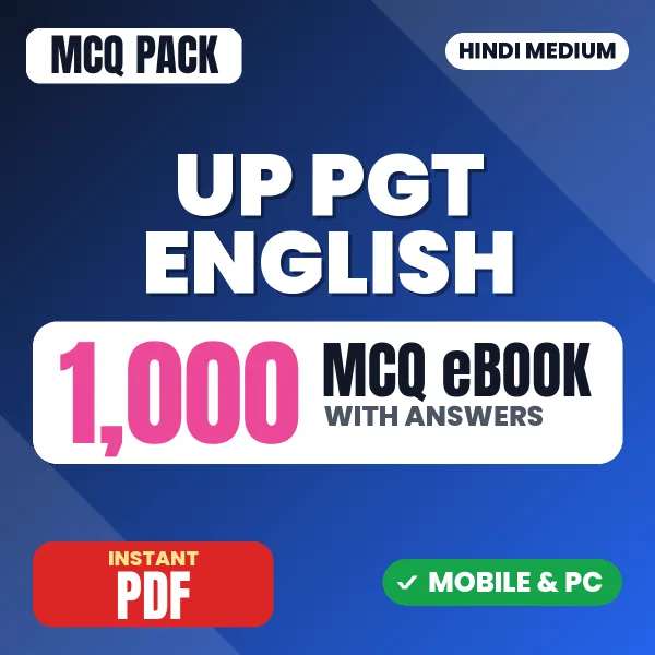 UP PGT English Exam – 1000 MCQ eBook with Answers | Hindi Medium PDF Download