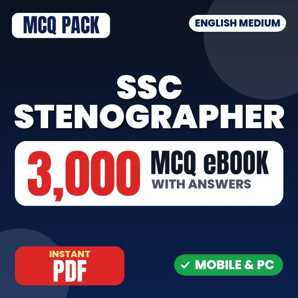 SSC Stenographer Exam – 3000 MCQ eBook with Answers | English Medium PDF Download