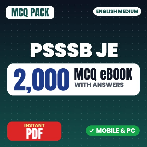 PSSSB JE (Mechanical) Exam – 2000 MCQ eBook with Answers | English Medium PDF Download