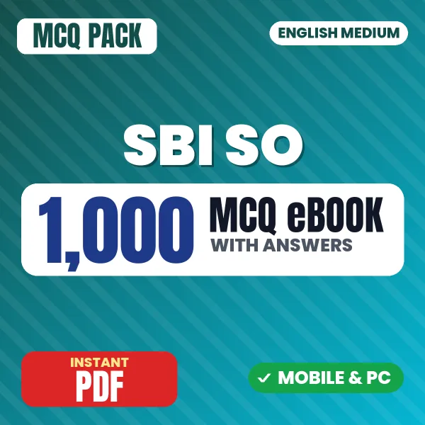 SBI SO Exam – 1000 MCQ eBook with Answers | English Medium PDF Download