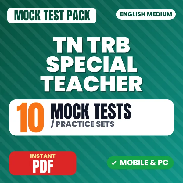 TN TRB Special Teacher Exam – 10 Mock Tests / Practice Sets | English Medium PDF Download