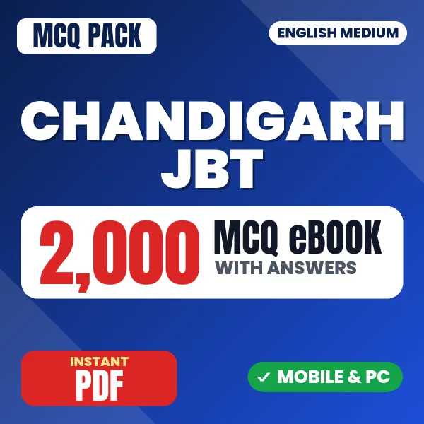 Chandigarh JBT Exam – 2000 MCQ eBook with Answers | English Medium PDF Download