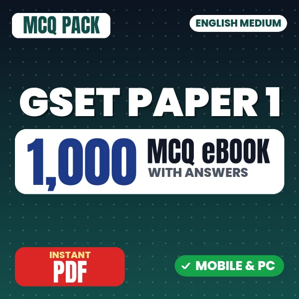 GSET Paper 1 Exam – 1000 MCQ eBook with Answers | English Medium PDF Download