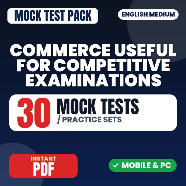 Commerce – 30 Mock Tests / Practice Sets | English Medium PDF Download