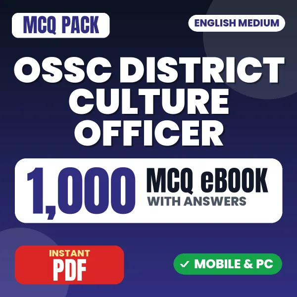 OSSC District Culture Officer Exam – 1000 MCQ eBook with Answers | English Medium PDF Download