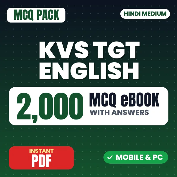 KVS TGT English Prelims Tier-1 Exam – 2000 MCQ eBook with Answers | Hindi Medium PDF Download