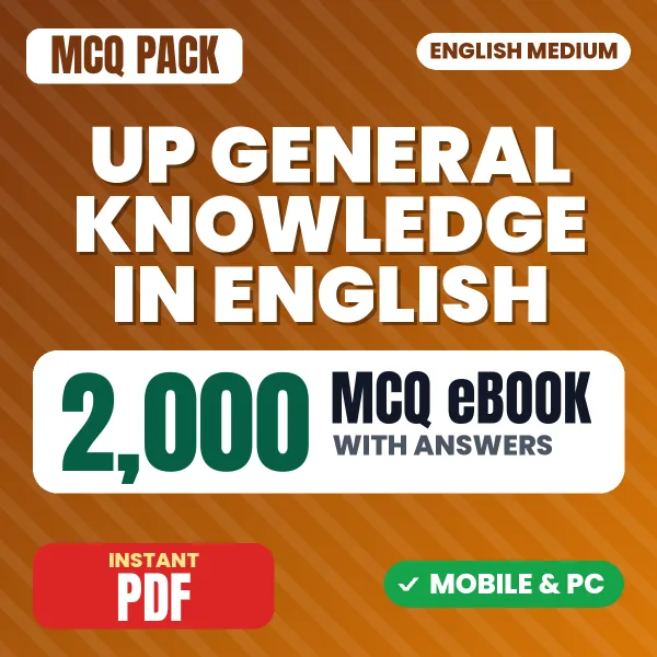 Uttar Pradesh General Knowledge – 2000 MCQ eBook with Answers | English Medium PDF Download