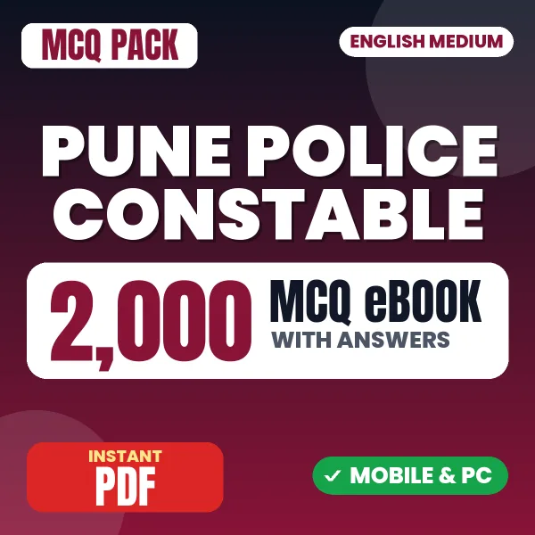 Pune Police Constable Exam – 2000 MCQ eBook with Answers | English Medium PDF Download