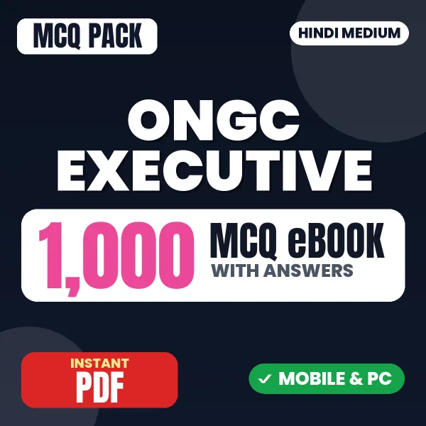 ONGC Executive Exam – 1000 MCQ eBook with Answers | Hindi Medium PDF Download