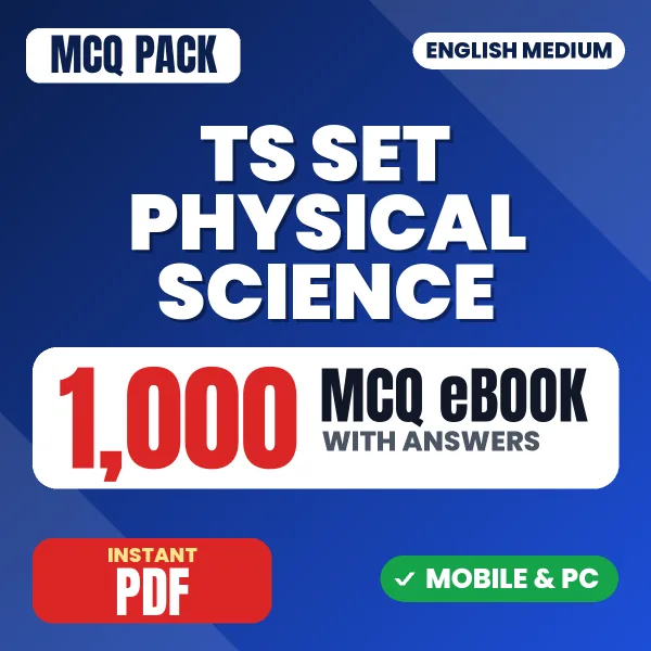 TS SET Physical Science Exam – 1000 MCQ eBook with Answers | English Medium PDF Download