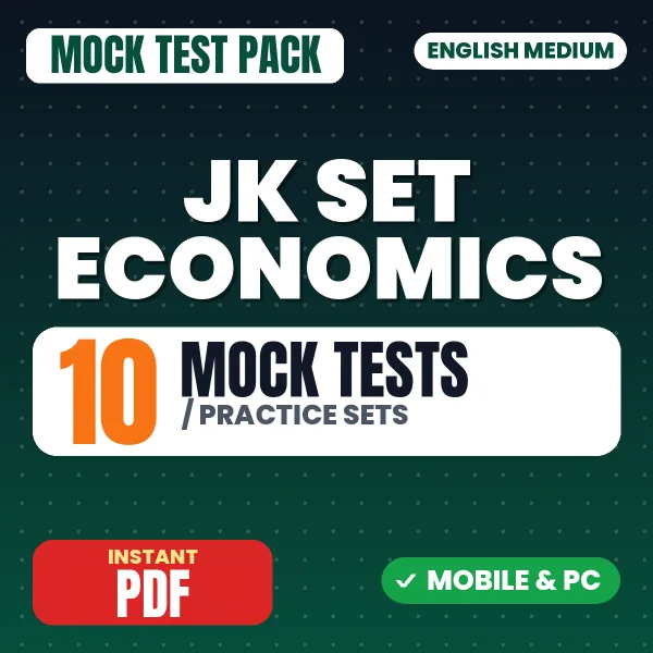 JK SET Economics (Paper 2) Exam – 10 Mock Tests / Practice Sets | English Medium PDF Download