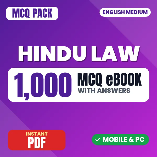 Hindu Law – 1000 MCQ eBook with Answers | English Medium PDF Download