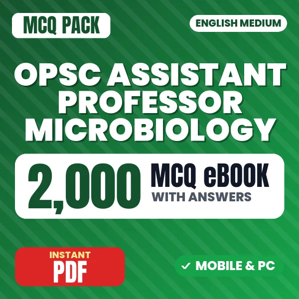 OPSC Assistant Professor (Microbiology) Exam – 2000 MCQ eBook with Answers | English Medium PDF Download