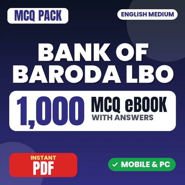 Bank of Baroda LBO Exam – 1000 MCQ eBook with Answers | English Medium PDF Download