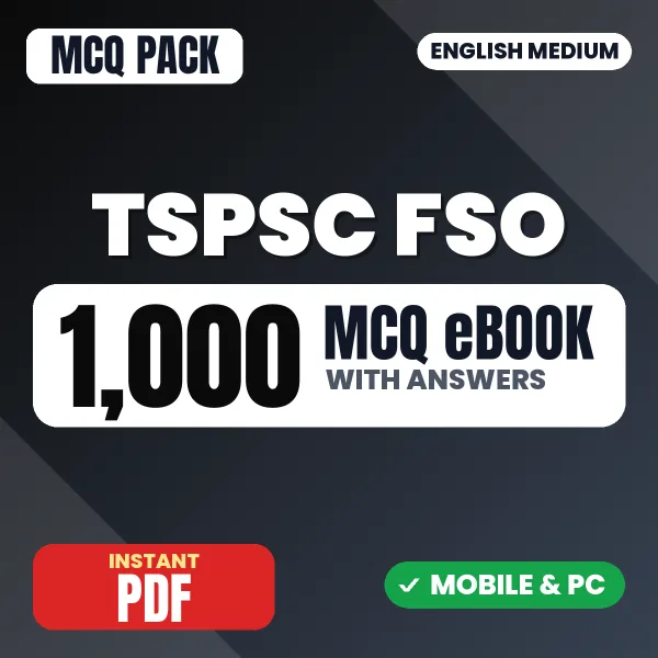 TSPSC FSO Exam Paper I – 1000 MCQ eBook with Answers | English Medium PDF Download