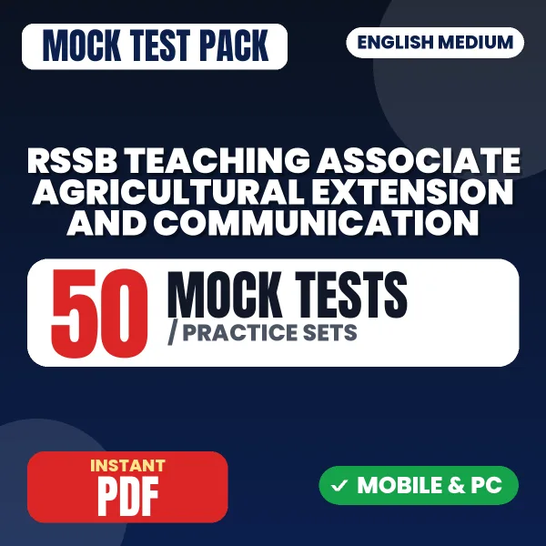 RSSB Teaching Associate (Agricultural Extension and Communication) Exam Paper 1 – 50 Mock Tests / Practice Sets | English Medium PDF Download