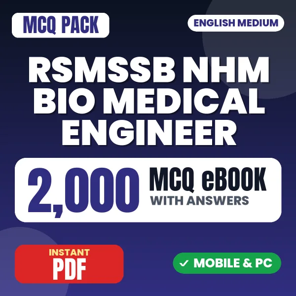 RSMSSB NHM Bio Medical Engineer Exam – 2000 MCQ eBook with Answers | English Medium PDF Download