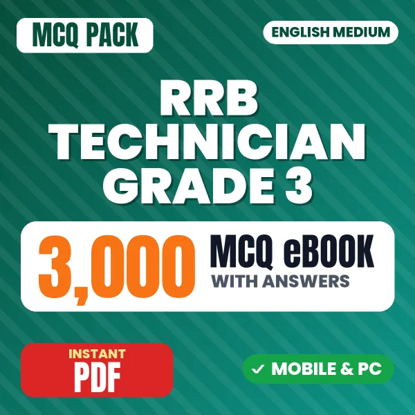 RRB Technician Grade 3 Exam – 3000 MCQ eBook with Answers | English Medium PDF Download