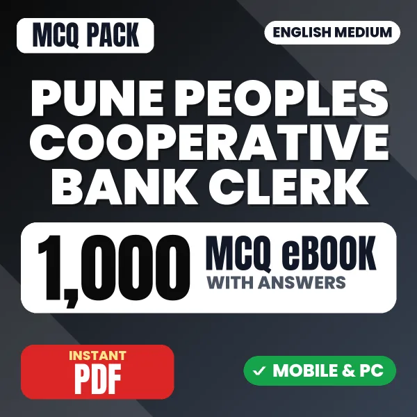 Pune Peoples Cooperative Bank Clerk Exam – 1000 MCQ eBook with Answers | English Medium PDF Download