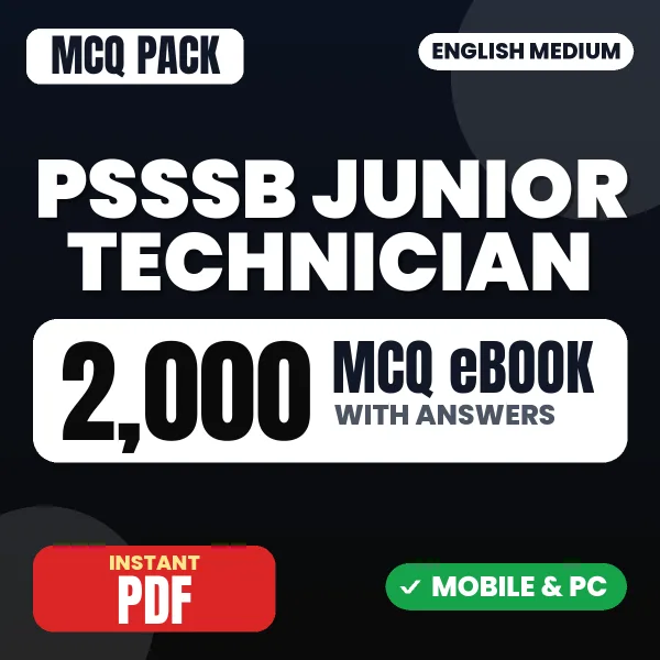 PSSSB Junior Technician Part B Exam – 2000 MCQ eBook with Answers | English Medium PDF Download