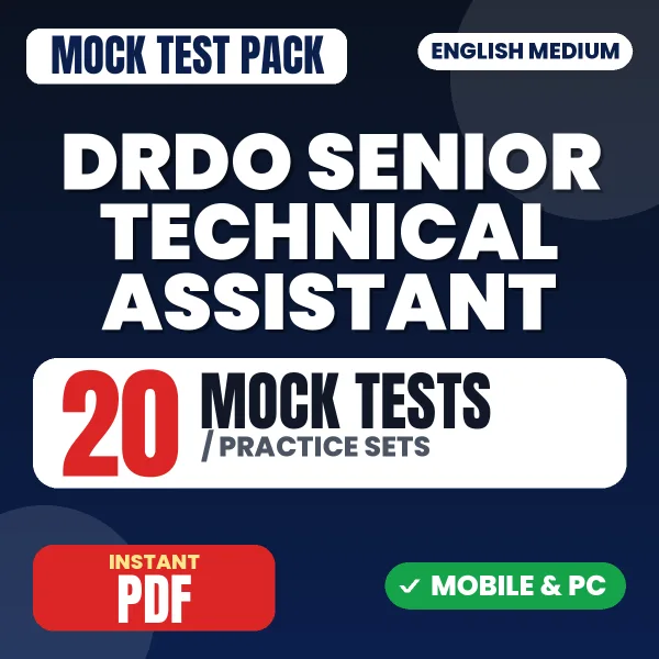 DRDO CEPTAM Senior Technical Assistant (Chemical) Exam Tier 1 – 20 Mock Tests / Practice Sets | English Medium PDF Download