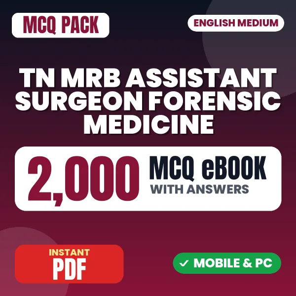 TN MRB Assistant Surgeon (Forensic Medicine) Exam – 2000 MCQ eBook with Answers | English Medium PDF Download