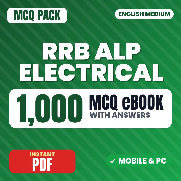RRB ALP Electrical (CBT Stage-1) Exam – 1000 MCQ eBook with Answers | English Medium PDF Download