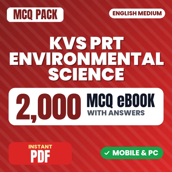 KVS PRT (Environmental Science) Exam – 2000 MCQ eBook with Answers | English Medium PDF Download