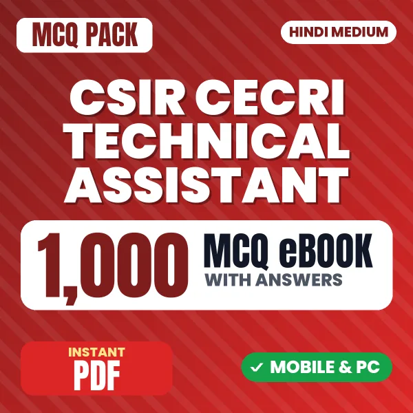 CSIR CECRI Technical Assistant (Paper-II) Exam – 1000 MCQ eBook with Answers | Hindi Medium PDF Download