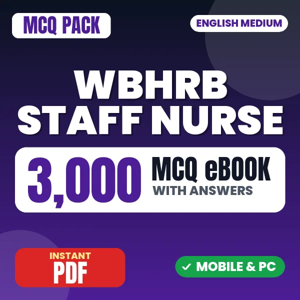 WBHRB Staff Nurse Exam – 3000 MCQ eBook with Answers | English Medium PDF Download