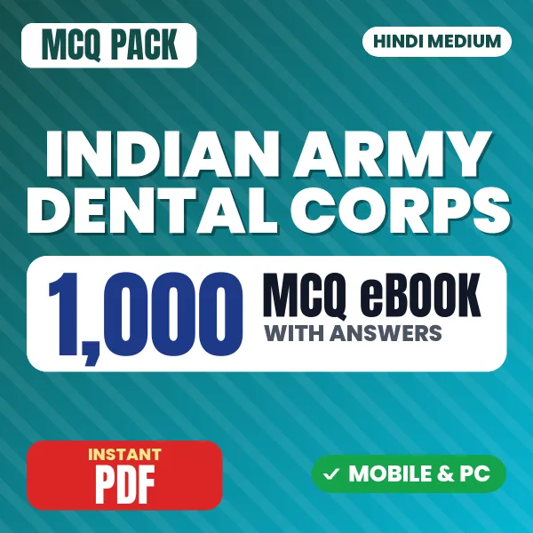 Indian Army Dental Corps Exam (Civil Engineering) – 1000 MCQ eBook with Answers | Hindi Medium PDF Download