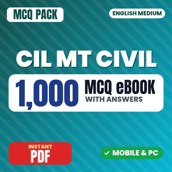 CIL Management Trainee Civil Exam – 1000 MCQ eBook with Answers | English Medium PDF Download