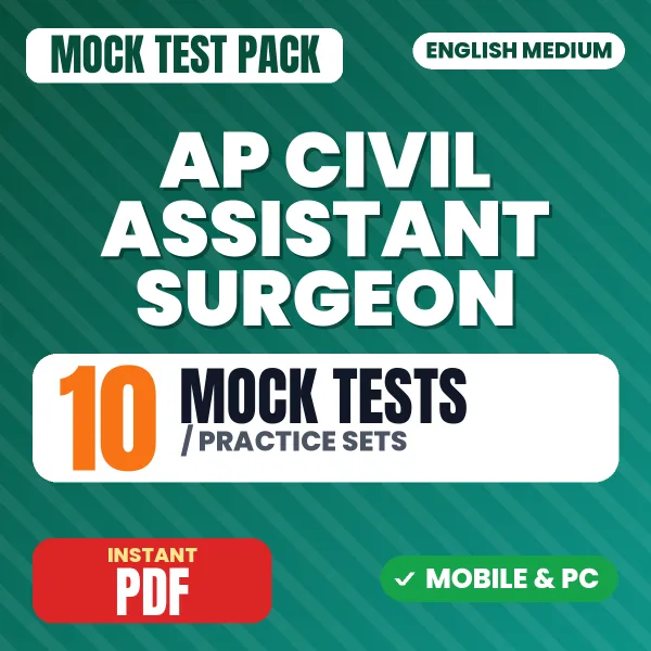 AP Civil Assistant Surgeon Exam Paper I – 10 Mock Tests / Practice Sets | English Medium PDF Download
