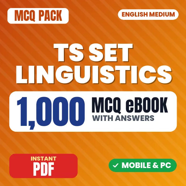 TS SET (Linguistics) Exam – 1000 MCQ eBook with Answers | English Medium PDF Download