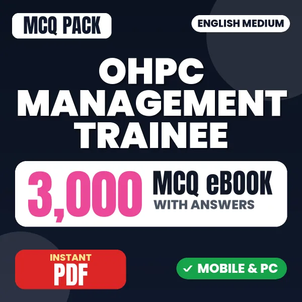 OHPC Management Trainee Exam – 3000 MCQ eBook with Answers | English Medium PDF Download